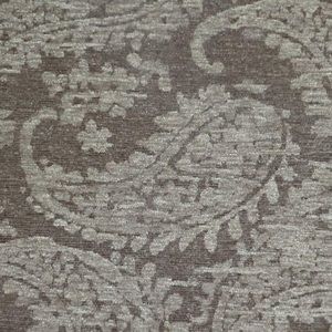 Jayna Charcoal paisley chenille fabric